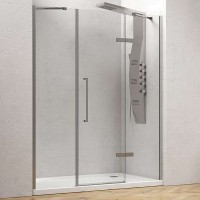 Преграден душ параван “TINOS 600”, 8 мм прозрачно стъкло, 130-180х200 см, хром